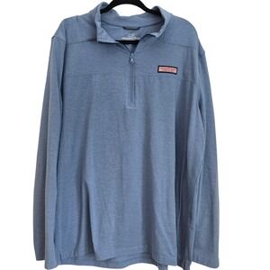 Vineyard Vines Mens XL Edgartown Quarter Zip‎ Pullover Blue Pima Cotton Blend